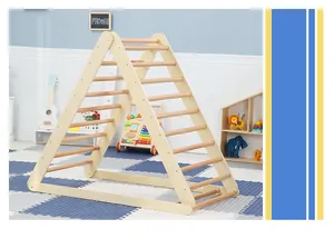 Juego de escalada triangular grande para interiores Arco Montessori Escalador de madera para niños