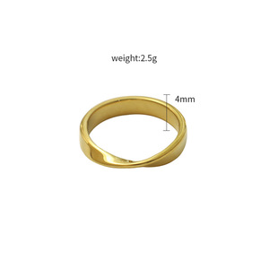 French Style Mbius <b>Ring</b> For Women 316L <b>Titanium</b> Steel Gold Geometric Minimalist Design Stackable Jewelry Gift - Product Image 4