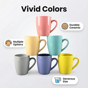 Taza de Cerámica Moderna Premium de 12 oz con Forma de Bala y Acabado Esmaltado, Apta para Lavavajillas, para <span class=keywords><strong>Café</strong></span> o Té - Product Image 1