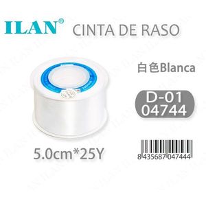 Ruban en satin 5,0 cm 25Y blanc pour la création de décorations - Product Image 3