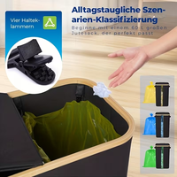 Poubelle de cuisine 2-en-1 robuste en plastique pour déchets et compost avec sac intérieur lavable