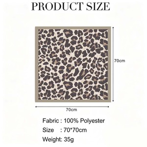 Classic Leopard Print Polyester <b>Scarf</b> 70*70cm <b>Square</b> Neck <b>Scarves</b> for Women Casual Office Streetwear All-match - Product Image 6