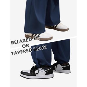 2025 femmes bleu marine imperméable Cargo pantalon taille élastique jambe large Parachute pantalon 4 poches Baggy randonnée pantalon pour - Product Image 1