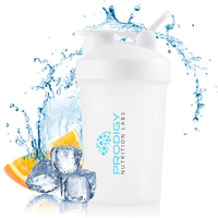 Bouteille de shaker à protéines en plastique sans BPA personnalisée de 400 ml, gobelet de mélange de poudre de sport portable pour la salle de sport, bouteille d'eau de fitness