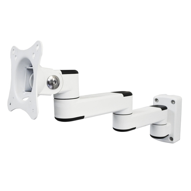 Two-Step Arm LCD TV Monitor Wall Mount Stand Cable Management Space-Saving LED TV Bracket RoHS/REACH Certified VESA 75/100mm Max