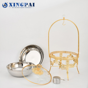 XINGPAI autres fournitures pour hôtels et restaurants ensemble de buffet 8L chauffe-plats en or restauration carburant alcool chauffe-plats pour mariage - Product Image 3