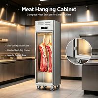 Vitrine Réfrigérée de Supermarché pour Viande, Armoire de Maturation de Bœuf, Réfrigérateur Double Température 400L
