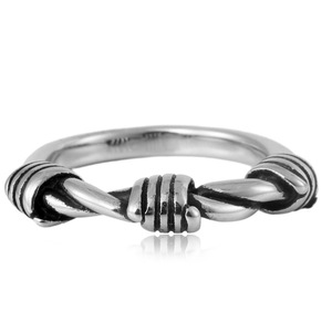Yunnique Men's Gold Steel Color Rope Knot <b>Ring</b> Geometric Bowknot Design <b>Plain</b> Inlay Fashion Jewelry Gift - Product Image 4