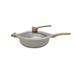 Nonstick Cookware Sets With Heat Resistant Marble Coating Lid