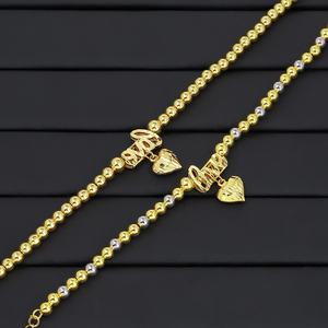 Jxx Bead Chain 24K Gold Plated Bracelet Love Letter Pendant - Product Image 3