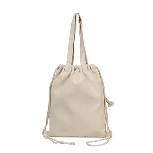 Nova Moda Design Estilo Tamanho Presente Frete Personalizado Em Branco Drawstring Mochila Sacola De Lona