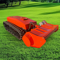Tondeuse à gazon robotisée automotrice électrique 4 temps DIY Grade Agriculture Foresterie Caoutchouc sur chenilles Tondeuses à fléaux télécommandées