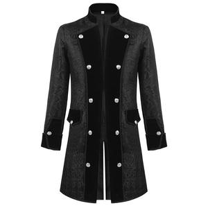 Abrigo de Disfraz Medieval para <span class=keywords><strong>Hombre</strong></span>, Estilo Vintage, para Halloween, Gabardina Jacquard, Uniforme Retro Steampunk, Chaqueta de Cola Media, Estilo Victoriano Gótico - Product Image 6