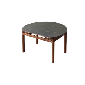 Solid Wood Slab <b>Dining</b> <b>Table</b> Round Extendable Black Walnut Wood Telescopic <b>Dining</b> Room Furniture - Product Image 5