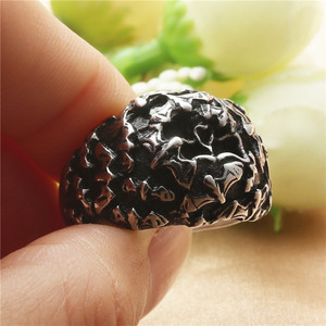 European American Style <b>Titanium</b> Steel Bat <b>Ring</b> Men's Punk Retro Silver Jewelry Gift - Product Image 4