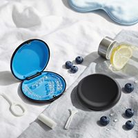 Boîte de rangement magnétique ronde verte pour prothèses dentaires, aligneurs et gouttières, avec miroir, étui de voyage pour hygiène buccale