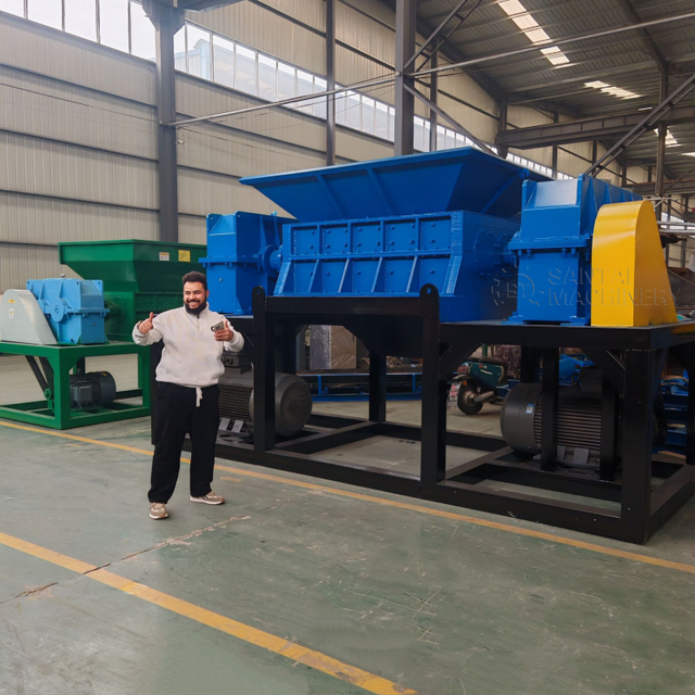 PLC Control Heavy Duty Double Shaft Shredder Long-Life Plastic Recycling Machine for Foam, Textiles, and Jumbo Bags