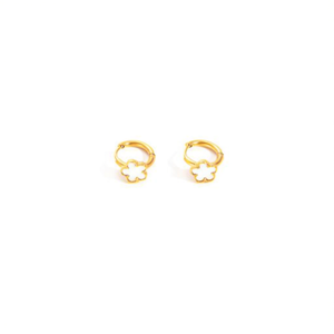 Aros de Moda en Acero Inoxidable 316L con Baño de Oro PVD, Diseño Floral Pequeño, Resistentes y Sostenibles, Lindos, Unisex, Ideales para Regalo - Product Image 2