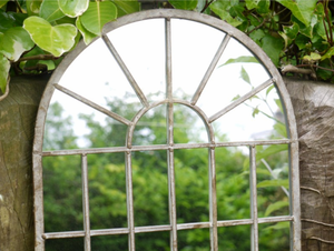 Gothic cổ điển Mộc mạc ngoài trời kim loại khung treo tường vòm cửa sổ gương 32 Bảng điều chỉnh cho trang trí sân vườn - Product Image 3