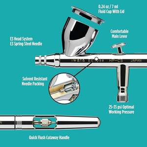 <span class=keywords><strong>Iwata</strong></span> Eclipse HP-CS aérographe pneumatique 0.24 oz tasse pour artistes modèle peinture Cosplay Plus - Product Image 4