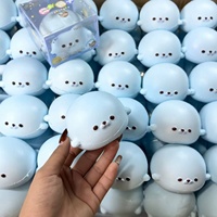 Nouveau jouet anti-stress en forme de dumpling blanc, en PU, à rebond lent, doux, moelleux et tendre au toucher, idéal pour soulager le stress au travail