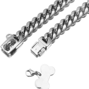 Collar de Acero Inoxidable <span class=keywords><strong>para</strong></span> Perro, Moderno, Chapado en Oro de 18K Certificado, Cadena Cubana Gruesa, Resistente al Agua y Duradera - Product Image 6