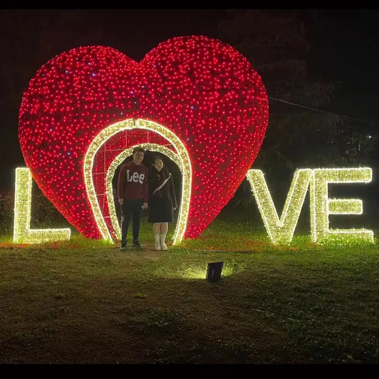 Xmas ornament giant LED motif lighting outdoor LOVE christmas heart decoration for shopping center