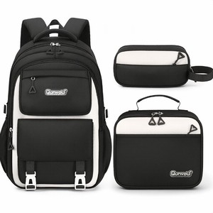 New Simple <b>Backpack</b> Students Large Capacity Lightweight Load Reduction High Quality Three-piece School Bag - Product Image 2