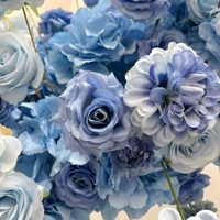 Arche de fleurs artificielles en tissu de soie écologique Blue Moon pour décorations de cérémonie de mariage, anniversaire, baby shower et événements