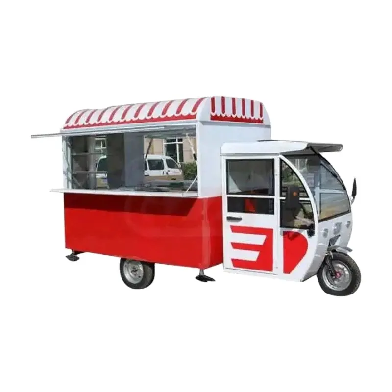2024 Hot Sells Food Truck Electric Hot Dog Cart Street Fast Tricycle for Sale Food Cart