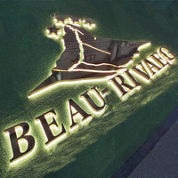 Enseignes lumineuses 3D personnalisées en acier inoxydable avec lettres LED et logo rétroéclairé en acrylique pour la publicité extérieure des commerces