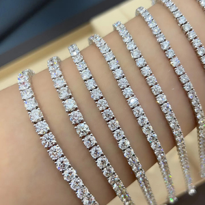 สร้อยข้อมือเทนนิสทองคำแท้ 18k แบบสั่งทำพิเศษจาก H&F พร้อมเพชร HPHT IGI 14k 10k ขนาด 2 มม. 3 มม. 4 มม. เพชรแล็บ - Product Image 1