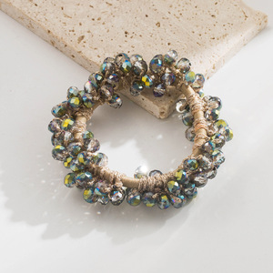 Serre-tête coréen en perles de cristal, design géométrique rétro avec perles colorées, cordon pour cheveux - Product Image 5