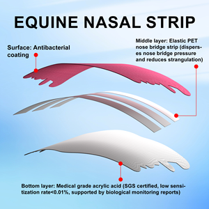Precio al por mayor, color de piel no tejido, alta capacidad de estiramiento, tira <span class=keywords><strong>nasal</strong></span> equina para carreras de caballos - Product Image 3