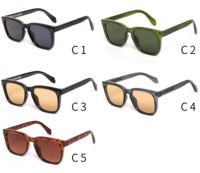 Lunettes de soleil carrées classiques Finewell 3529 pour hommes et femmes, style rétro avec rivets, monture épaisse translucide, protection UV400