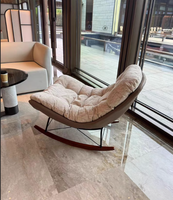 Chaise berçante rembourrée pour balcon de salon moderne pour adultes Chaise de loisirs inclinable confortable