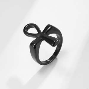 แหวนไทเทเนียมรูปกางเขนอังค์ของชาวอียิปต์โบราณ สัญลักษณ์ทางวัฒนธรรม เครื่องประดับนิ้วชี้ ป้องกันภัย สำหรับทุกเพศ ใส่ได้ทุกวัน - Product Image 4