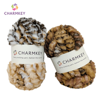 Fancy Mixed Color Dyed Super Chunky and Soft Round Fluffy Fur Yarn High Strength for Hand Knitting and Crocheting