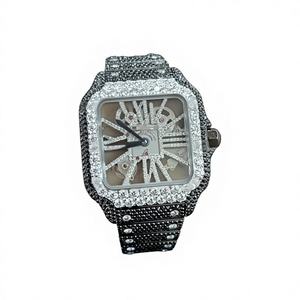 Customization of Any Style Pass the Diamond Tester Square Glass Dial <b>Iced</b> <b>Out</b> VVS Moissanite <b>Watch</b> - Product Image 1