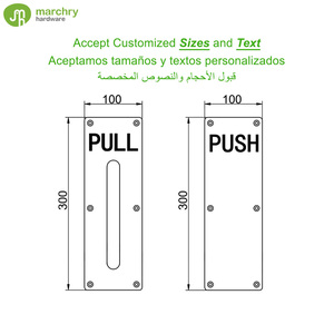 High-quality Commercial <b>Door</b> 304 Stainless Steel 300x100 Push <b>Plate</b> and Pull Handle With <b>Plate</b> - Product Image 2