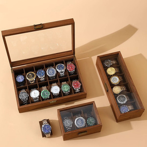 Boîte de rangement pour montres en noyer rétro, écologique, en matériaux recyclés, grande capacité, anti-poussière, pour montres <span class=keywords><strong>CASIO</strong></span> - Product Image 2