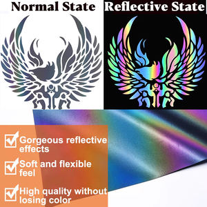 Hongcai 20inX3ft PES Rainbow Sliver HTV vinilo adhesivo holográfico camaleón película para alta compatibilidad para Cricut silueta camafeo - Product Image 3