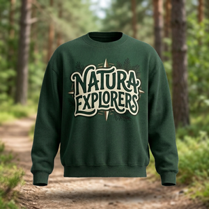 เสื้อสเวตเชิ้ตคอกลม Natura Explorers ทรงปกติสำหรับผู้ชาย ผ้าฝ้ายถัก สวมใส่สบายๆ สำหรับฤดูใบไม้ร่วง พิมพ์ลายด้านหน้า เป็นมิตรกับสิ่งแวดล้อม - Product Image 4
