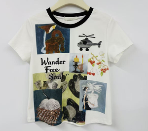 T-shirt estival décontracté pour femme, style grunge et fairycore, esthétique Wander Free Soul, 100% coton jersey imprimé, séchage rapide - Product Image 6