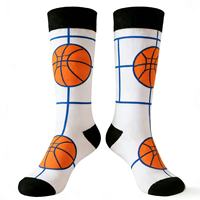 Chaussettes de basketball athlétiques pour hommes en coton ODM, mode décontractée, montantes, à motif géométrique jacquard, anti-frottement, respirantes et antidérapantes