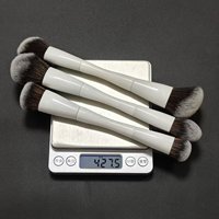 Weißes Doppelendiges Make-up-Pinsel-Set für Foundation, Rouge und Konturierung mit Weichen Synthetischen Borsten Reisefreundlicher Gesichtsapplikator