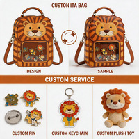 Tas Ita Bag PVC Custom dengan Jendela Transparan, Desain Tas Selempang untuk Acara Cosplay Anime