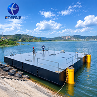 Plateforme flottante modulaire Eterne Steel d'une capacité de charge de 120 tonnes pour le dragage et les travaux aquatiques