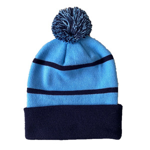 Handcrafted <strong>Men</strong> <strong>s</strong> Knit Pom Cuffed Logo <strong>Beanie</strong> Custom Jacquard Knitted Winter <strong>Hat</strong> With Pom Pom - Product Image 4