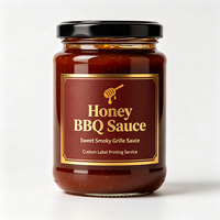 Etiquetas Personalizadas Haoxuan para Botellas de Salsa de Miel, Impresas en Lámina Dorada PET, Adhesivos Impermeables para Empaques de Alimentos Premium